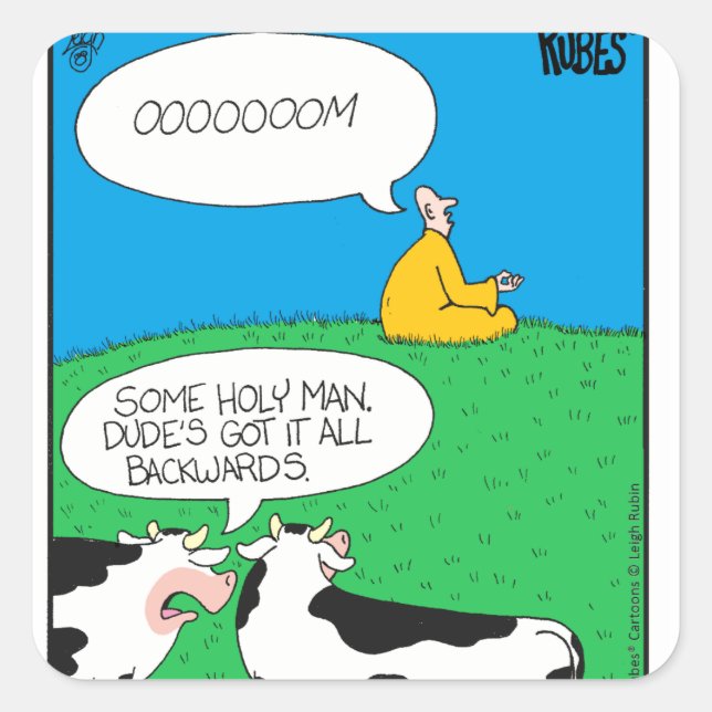 Sticker Carré Vache Sainte 2017 Zazzle (Devant)