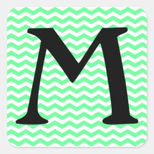 Sticker Carré Vague Chevron de Malibu Seafoam