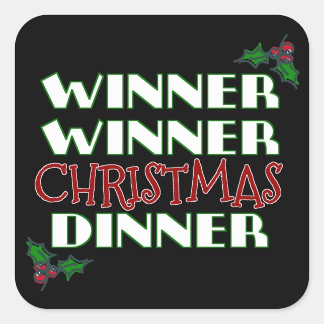 Sticker Carré Vainqueur du dîner de Noël (Devant)