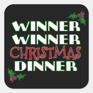 Sticker Carré Vainqueur du dîner de Noël