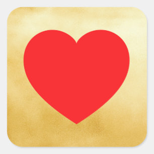 Sticker Carré Valentine Heart Gold Foil