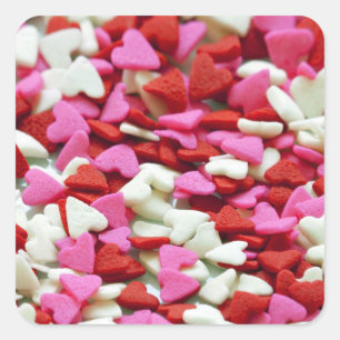 Sticker Carré Valentine Hearts