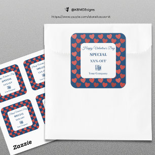 Sticker Carré Valentine's Day Special Heart Motif Marketing