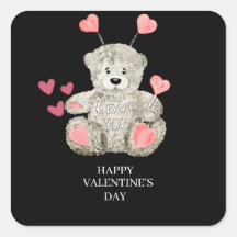 Valentines gris blanc rose jour collants de l'ours