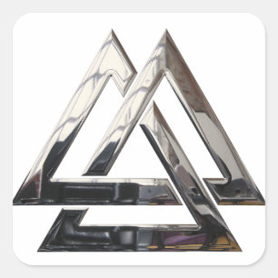 Sticker Carré Valknut - argent