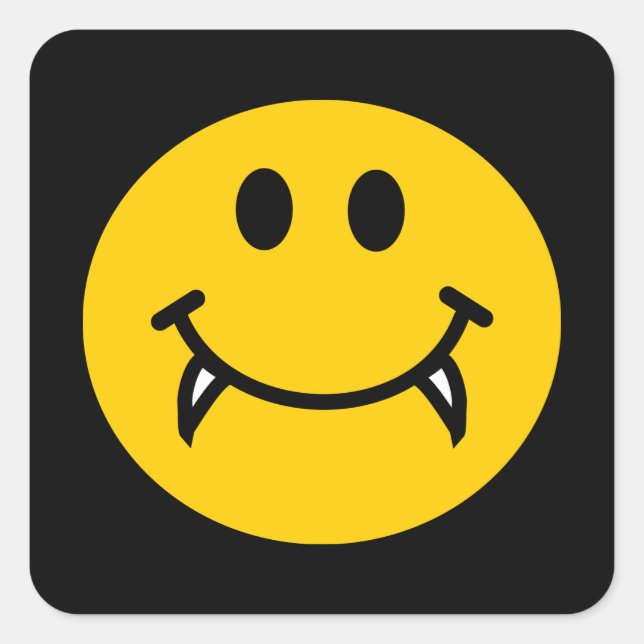 Sticker Carré Vampire visage avec des crocs (Devant)