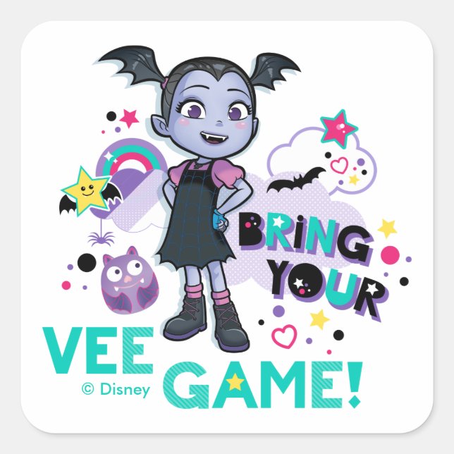 Sticker Carré Vampirina| Apportez Votre Jeu Vee! (Devant)