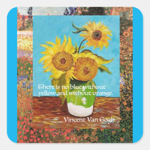 Sticker Carré Van Gogh cite, Il n'y a pas de Blue sans,