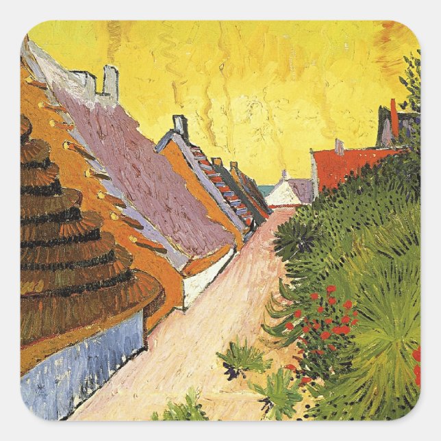 Sticker Carré Van Gogh - Rue à Saintes-Maries, (Devant)