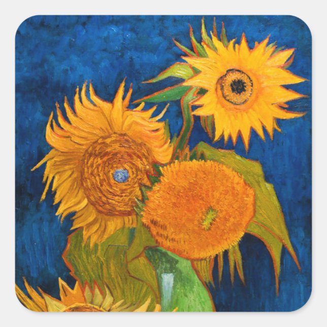 Sticker Carré Van Gogh Sunflowers (Devant)