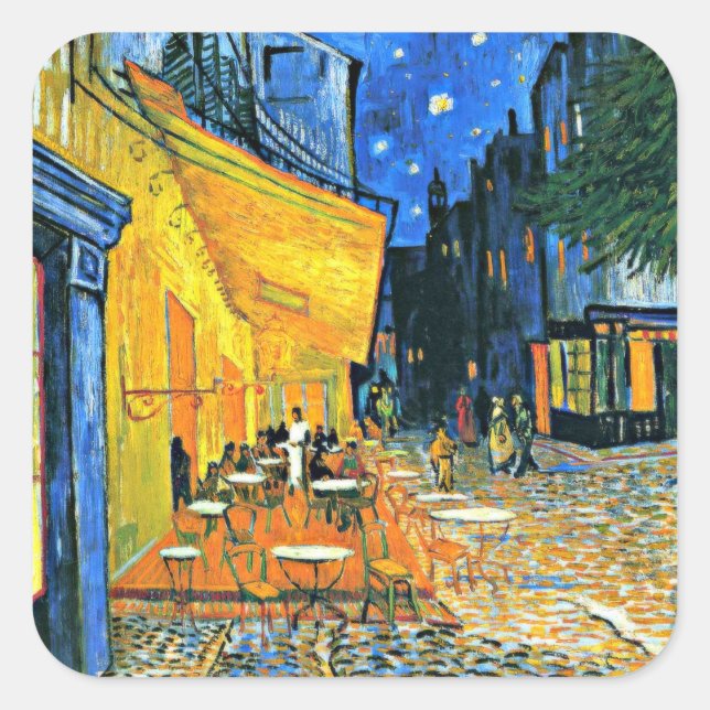 Sticker Carré Van Gogh - Terrasse Café (Devant)