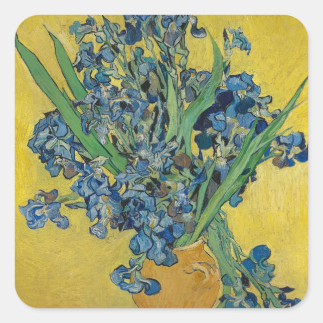 Sticker Carré Van Gogh Vase avec l'impressionnisme classique d'I (Devant)