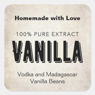 Sticker Carré Vanilla Extract VE002_01 Personnaliser libellé