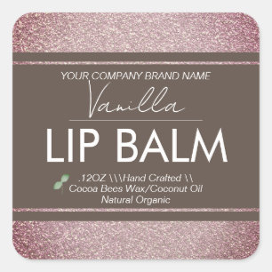 Sticker Carré Vanilla Lip Balm Business Packaging