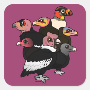 Sticker Carré Vautours du Nouveau Monde