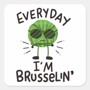 Sticker Carré Vegan Brussels Sprouts