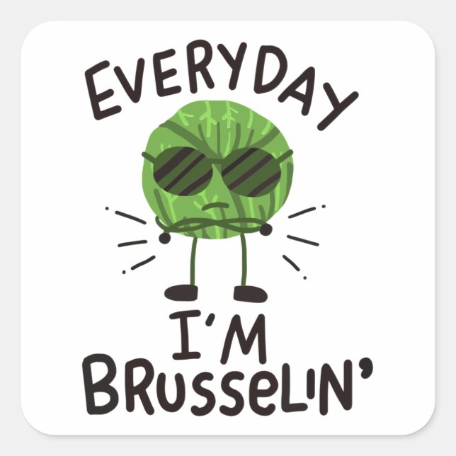 Sticker Carré Vegan Brussels Sprouts (Devant)