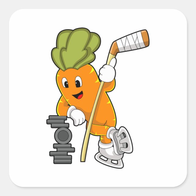 Sticker Carré Vegan Ice Hockey (Devant)