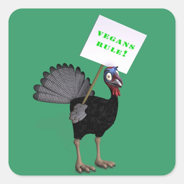 Sticker Carré Vegans Rule ! (Devant)