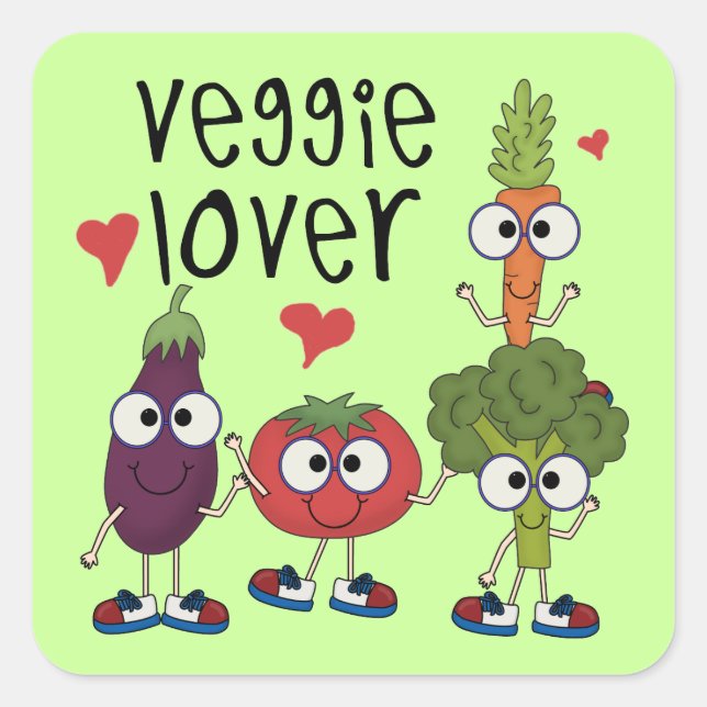 Sticker Carré Veggie Lover (Devant)
