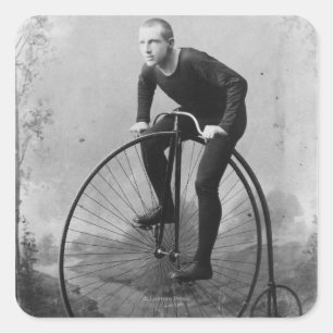 Sticker Carré Vélo avec grande roue avant