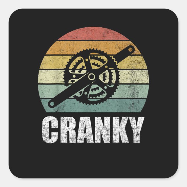 Sticker Carré Vélo Cadeaux Cranky Amateurs de vélo Cranky (Devant)