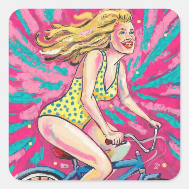 Sticker Carré Vélo cassé (Devant)