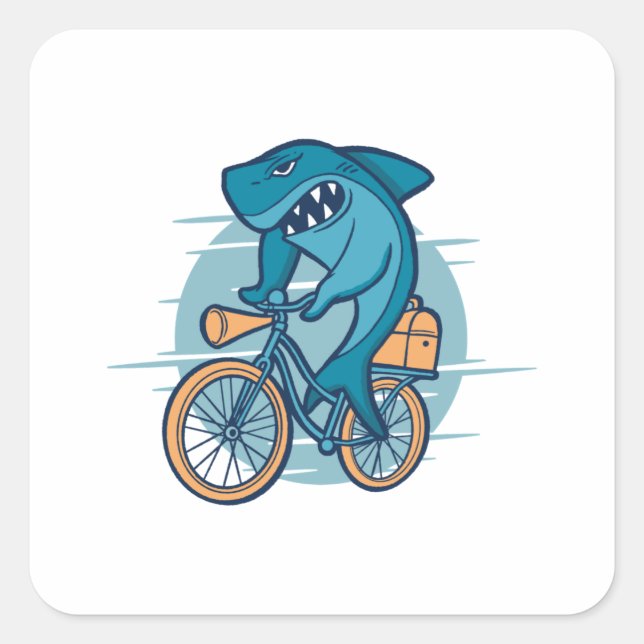 STICKER CARRÉ VÉLO D'ÉQUITATION DE SHARK (Devant)
