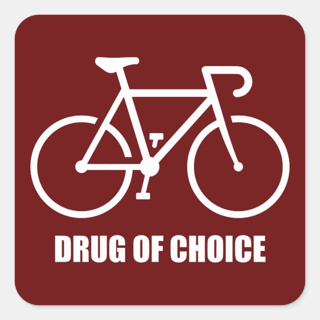 Sticker Carré Vélo, Drogue De Choix (Devant)