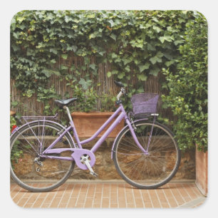 Sticker Carré Vélo garé, Pienza, Italie, Toscane