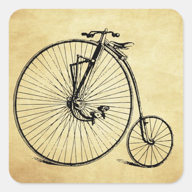 Sticker Carré Vélo vintage (Devant)