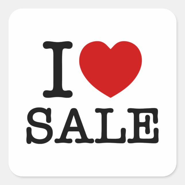 STICKER CARRÉ VENTE DE COEUR [AMOUR] (Devant)