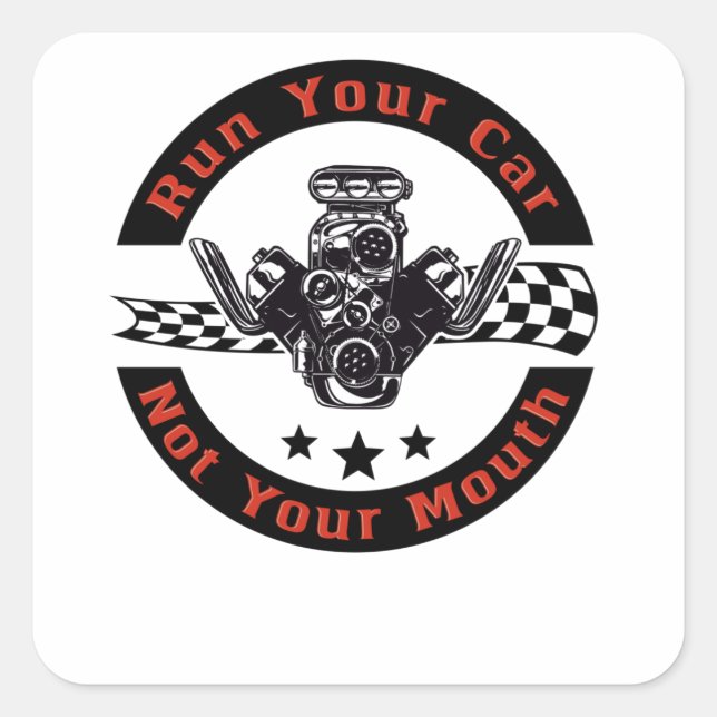 Sticker Carré Ventilateur Rennauto V8 Mécanique (Devant)