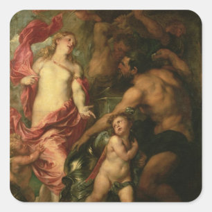 Sticker Carré Vénus asking Vulcan for the Armour of Aeneas (oil
