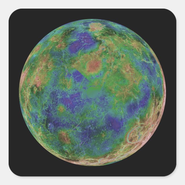 Sticker Carré Vénus centré sur le Pôle Sud (Devant)