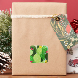 Sticker Carré Verdure d'été rustique Parties scintillant succule