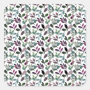 Sticker Carré Verdure florale Aquarelle Occasion Motif