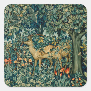Sticker Carré VERDURE, LES ANIMAUX FORESTIERS FONT Noël Floral
