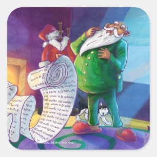Sticker Carré Vérifier deux fois Père Noël
