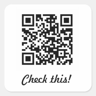 Sticker Carré Vérifiez ce code de QR