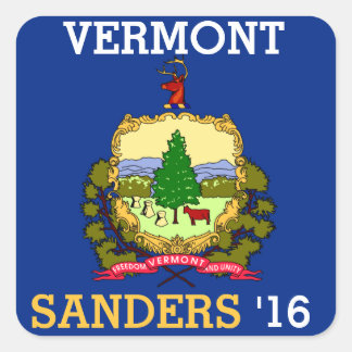 Sticker Carré Vermont pour Bernie Sander à la présidence 2016