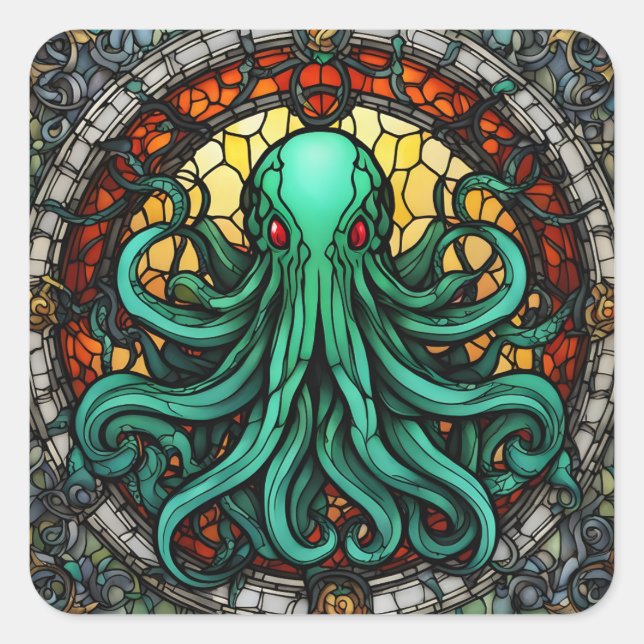 Sticker Carré Verre Cthulhu (Devant)