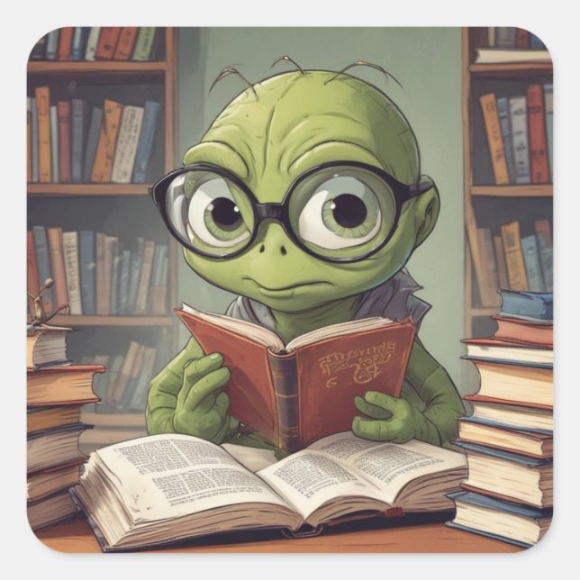 Sticker Carré Vers de livre (Devant)