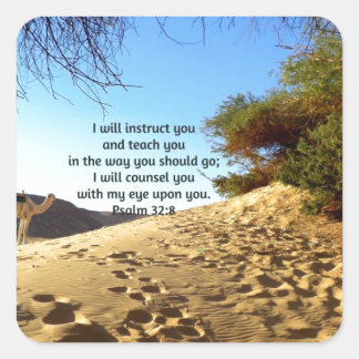 Sticker Carré Versets bibliques Citation Inspirationnelle Psaume