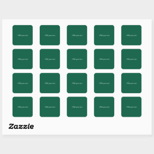 Sticker Carré Vert foncé avec texte blanc,