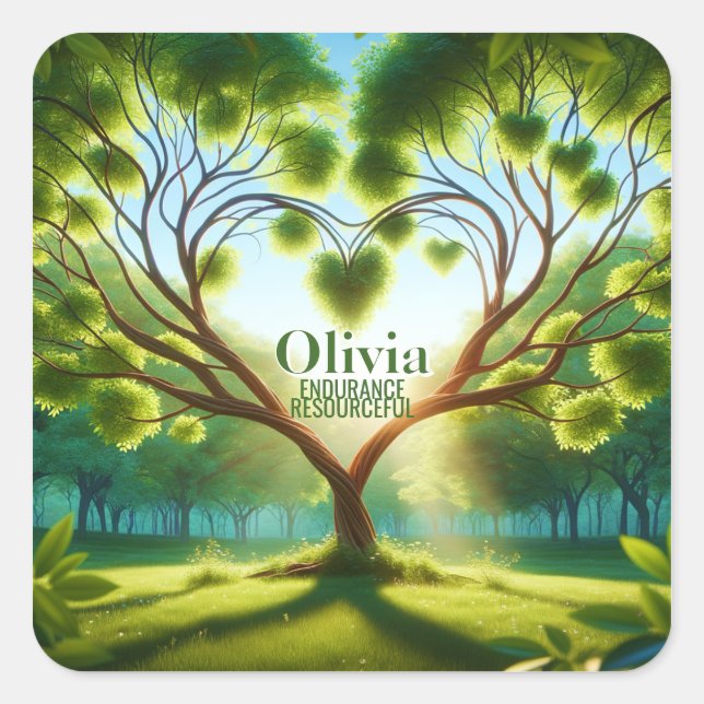 Sticker Carré Vert inspirant (Devant)