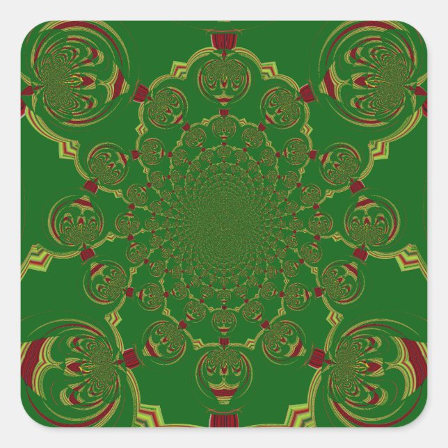 Sticker Carré Vert vintage (Devant)