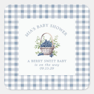 Sticker Carré Vêtements de bébé Berry Sweet pour Baby Shower