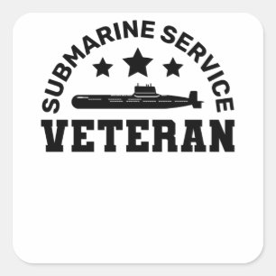 Sticker Carré Vétéran du service sous-marin - Conception militai