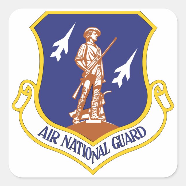 Sticker Carré Vétéran militaire de l'armée de l'air (Devant)